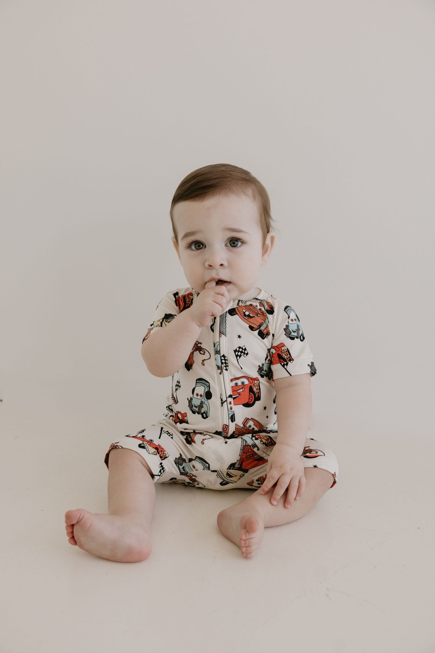 Pit Stop Shortie Romper - Behold Baby