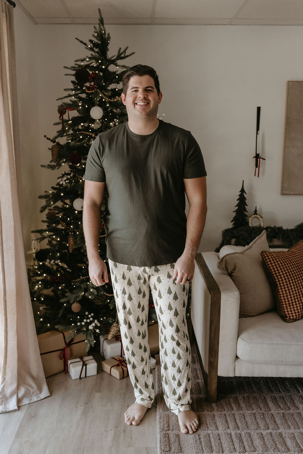 Men's Bamboo Christmas Tree Pants - Behold Baby