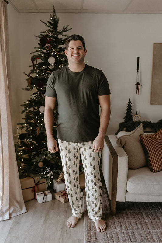 Men's Bamboo Christmas Tree Pants - Behold Baby