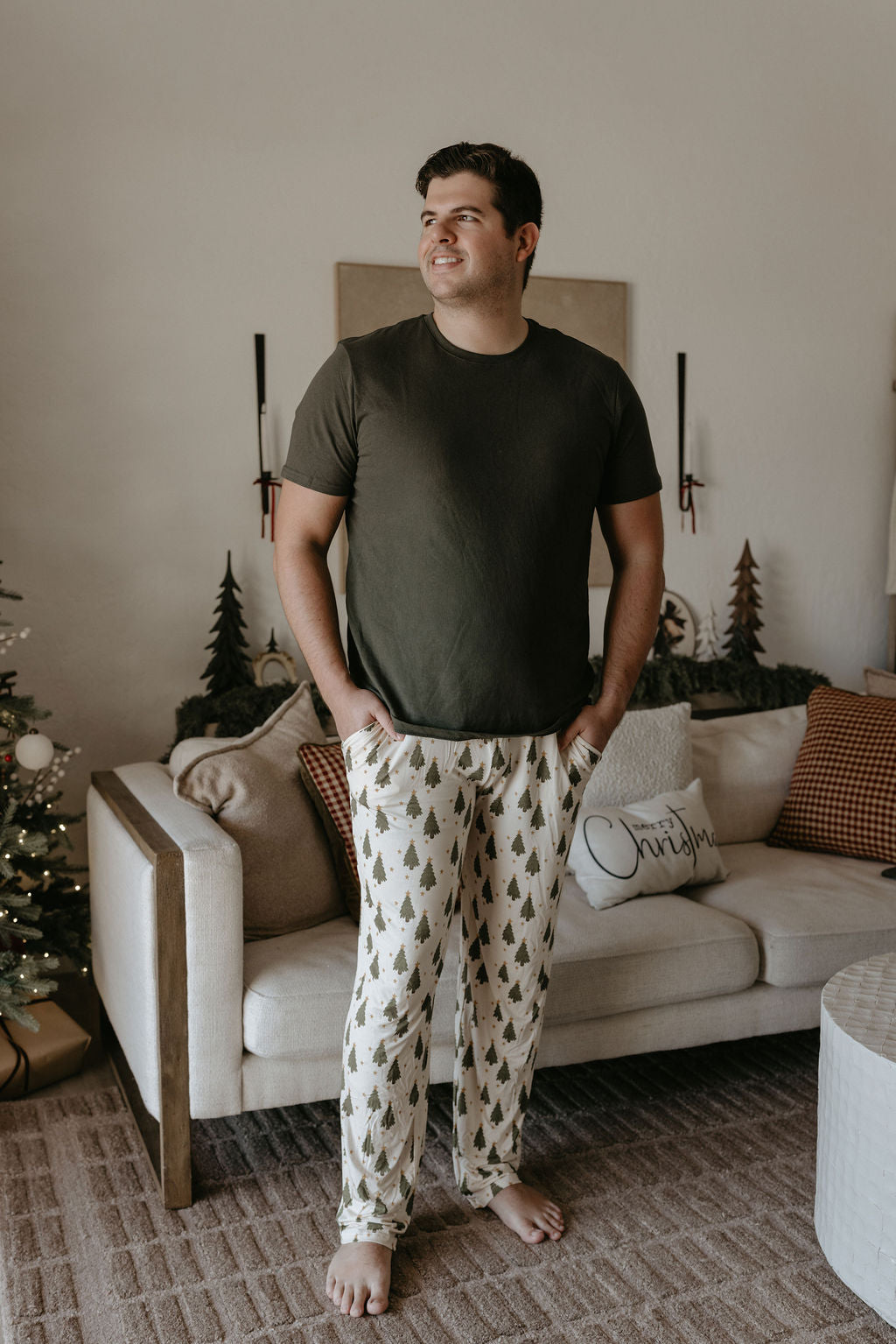 Men's Bamboo Christmas Tree Pants - Behold Baby