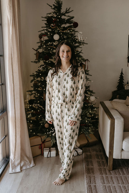 Women's Longsleeve Christmas Tree Lounge Set - Behold Baby