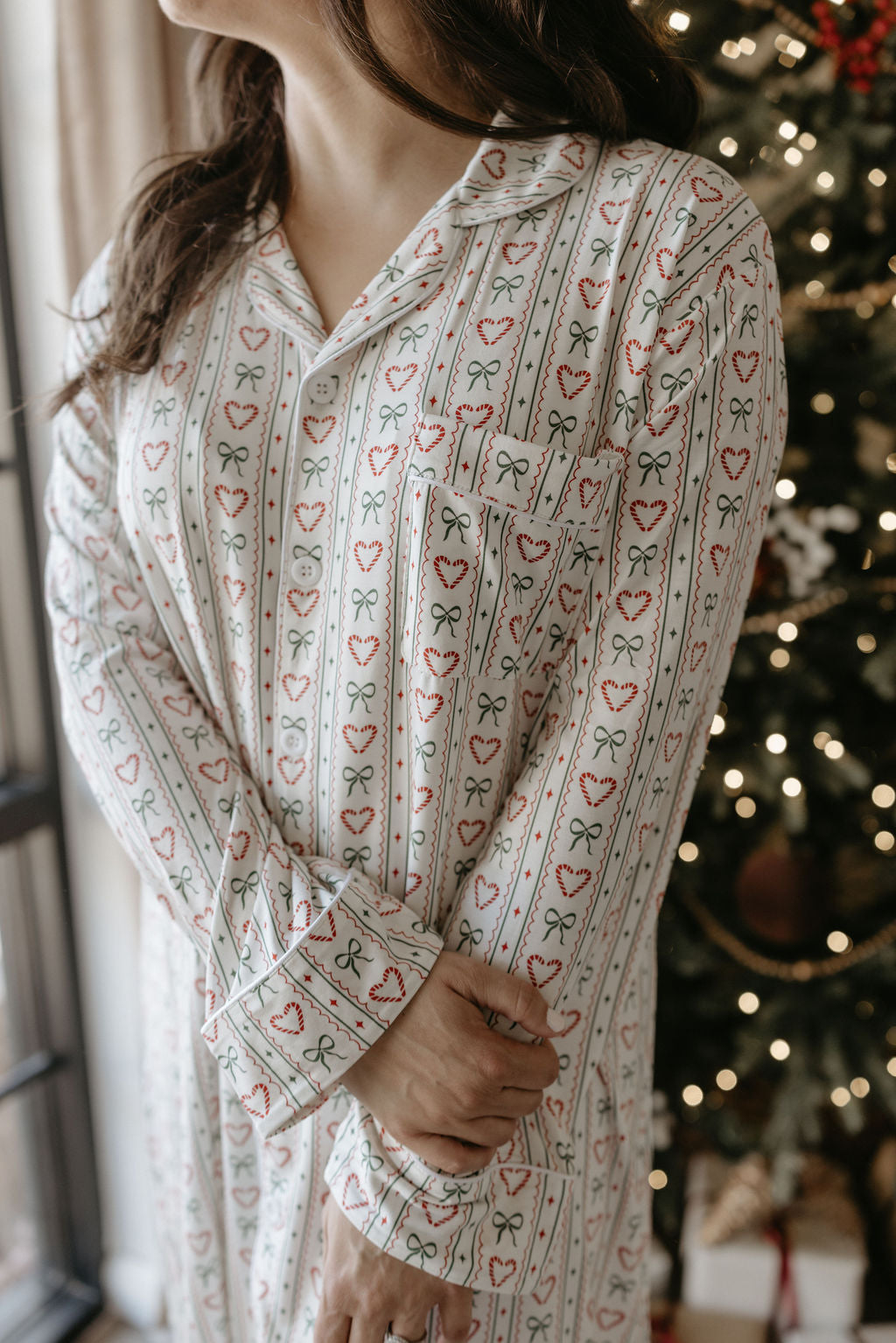 Women's Bamboo Christmas Cottage Sleeping Dress - Behold Baby