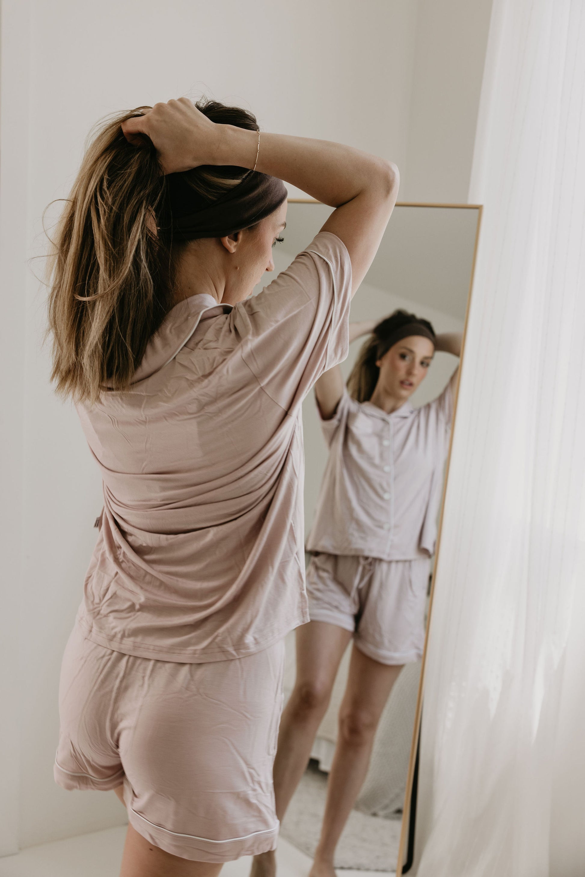 Women's Blush Bamboo PJ Set - Behold Baby