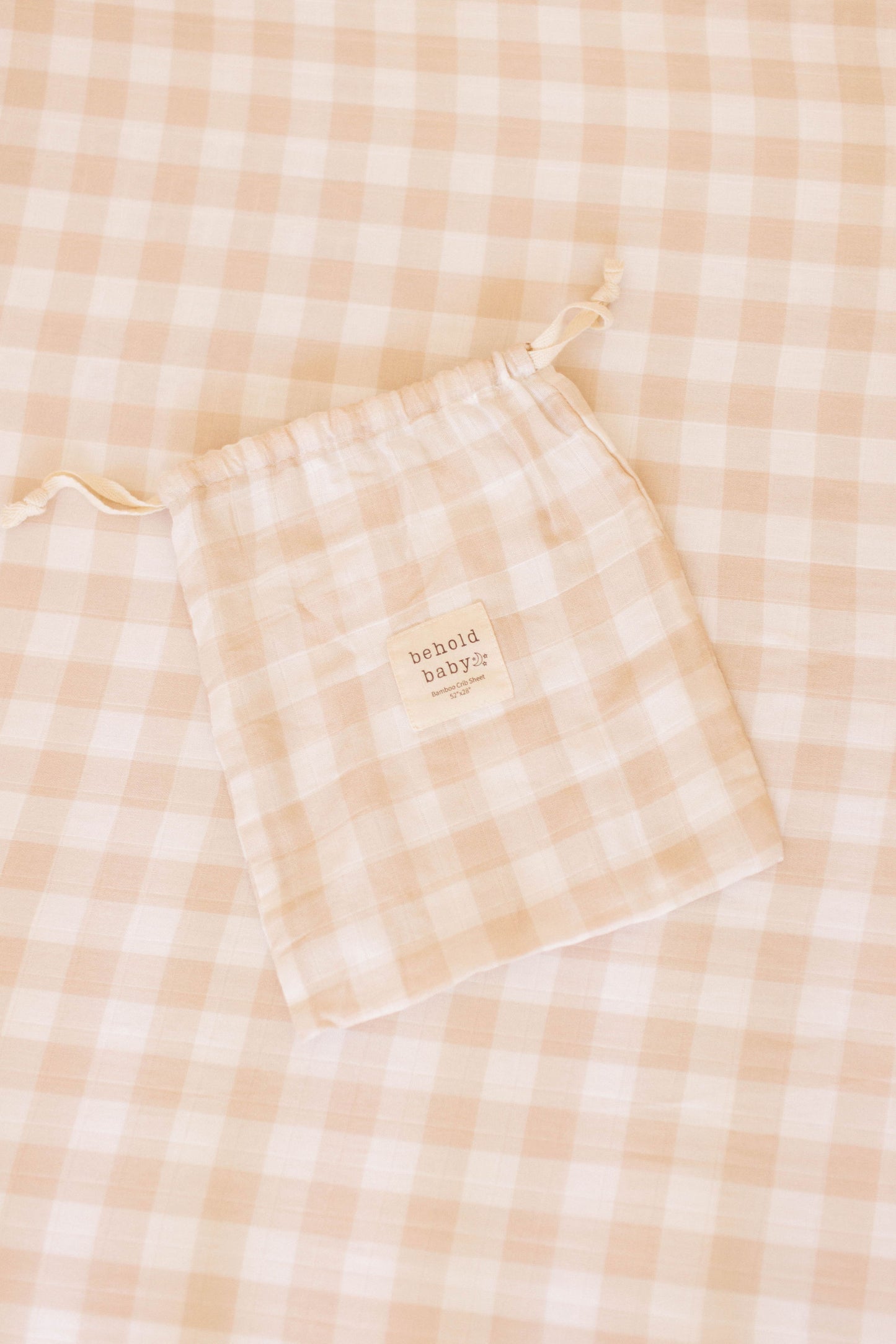 Honey Gingham Bamboo Crib Sheet - Behold Baby