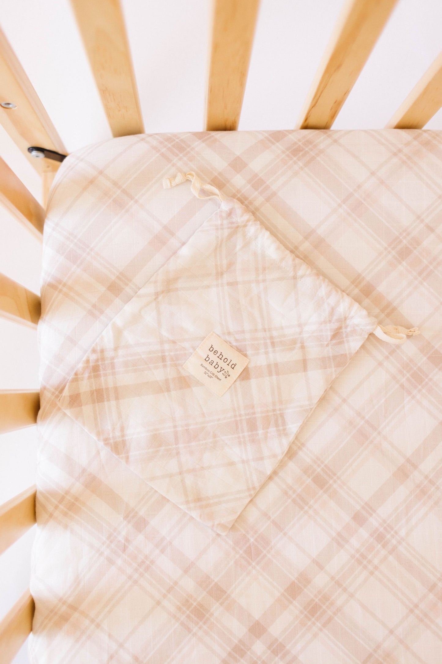 Neutral Plaid Crib Sheet - Behold Baby