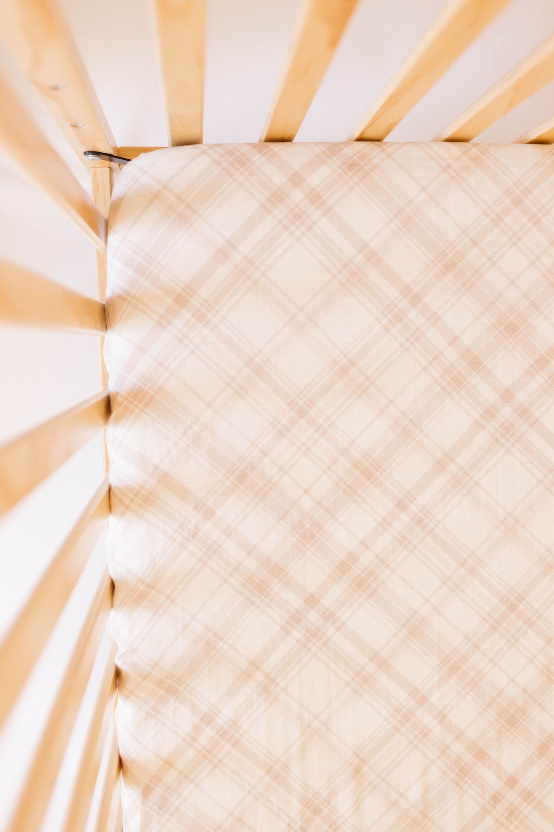 Neutral Plaid Crib Sheet - Behold Baby
