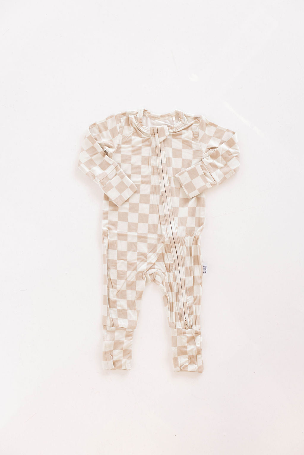 Tan Checkerboard Romper