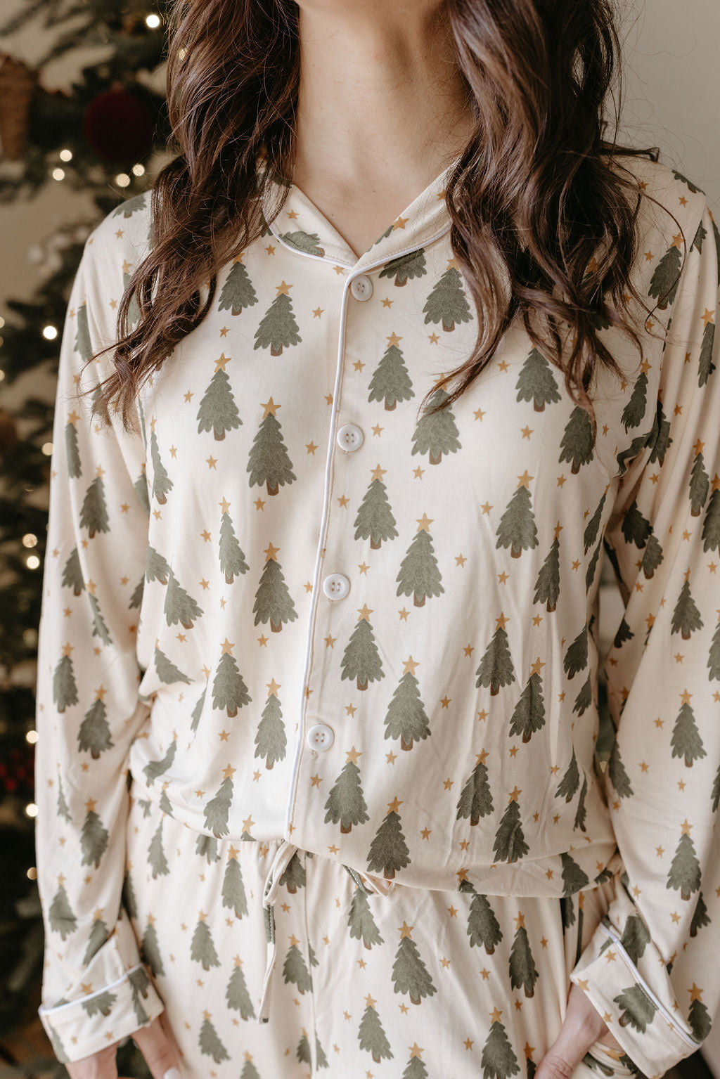 Women's Longsleeve Christmas Tree Lounge Set - Behold Baby