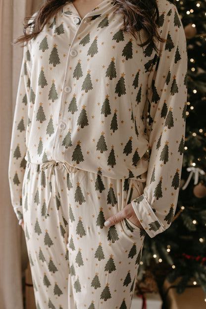 Women's Longsleeve Christmas Tree Lounge Set - Behold Baby