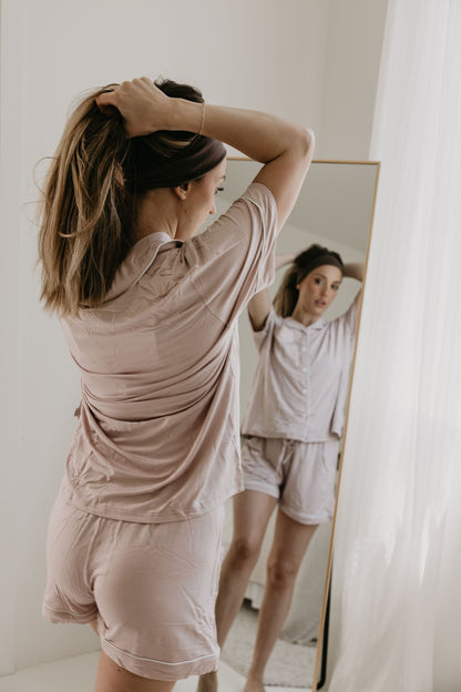 Women's Blush Bamboo PJ Set - Behold Baby