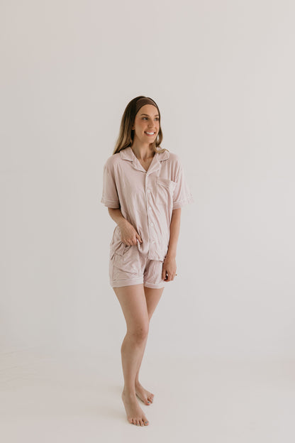 Women's Blush Bamboo PJ Set - Behold Baby