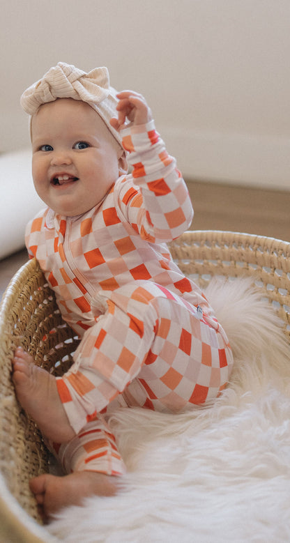 Pink Checkerboard Romper
