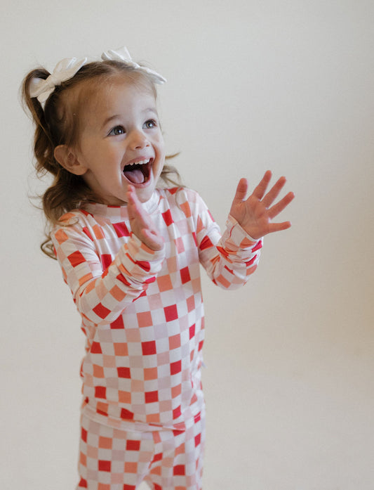 Pink Checkerboard Toddler 2 Piece Set