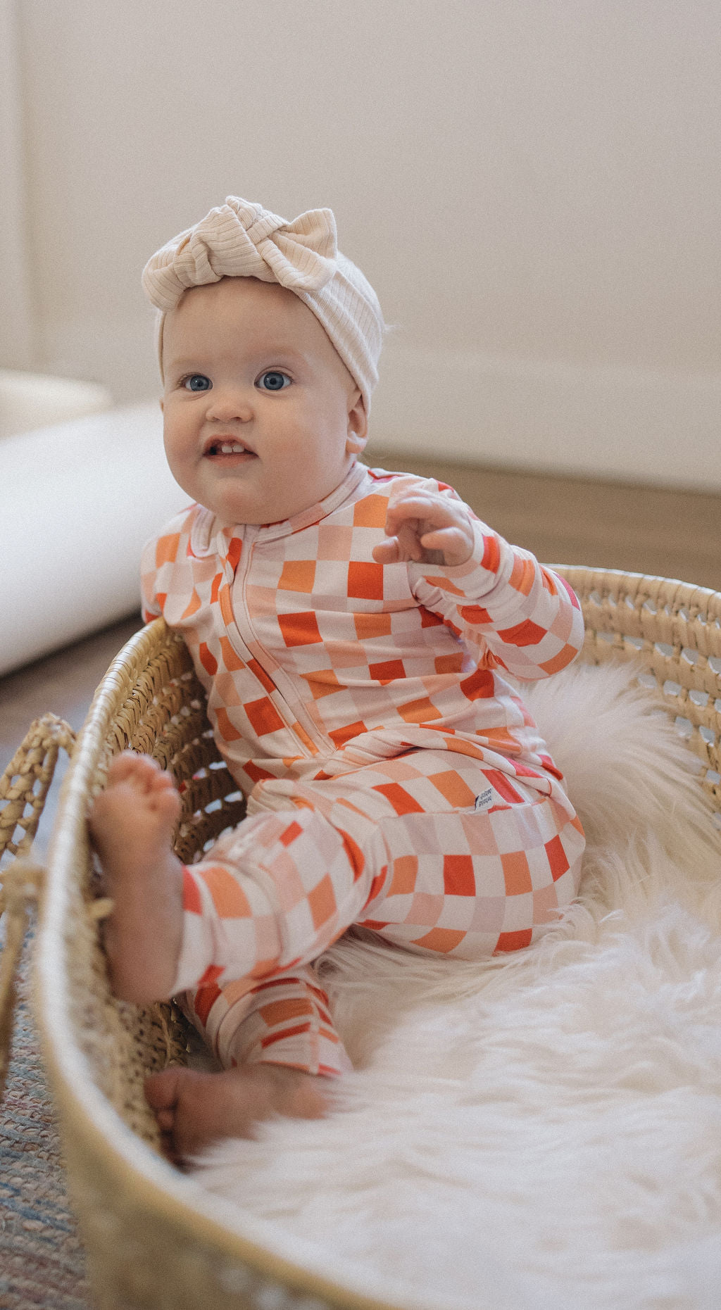Pink Checkerboard Romper