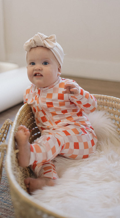 Pink Checkerboard Romper